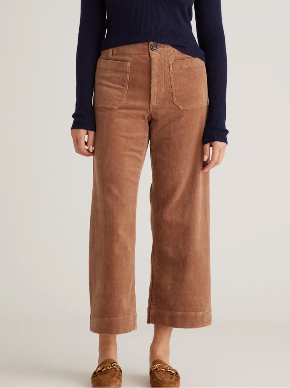 Quince Organic Stretch Corduroy Crop Wide Leg Pants